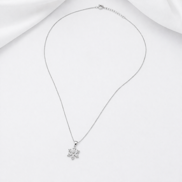 Flora Snow Pendant Set in 925 Sterling Silver