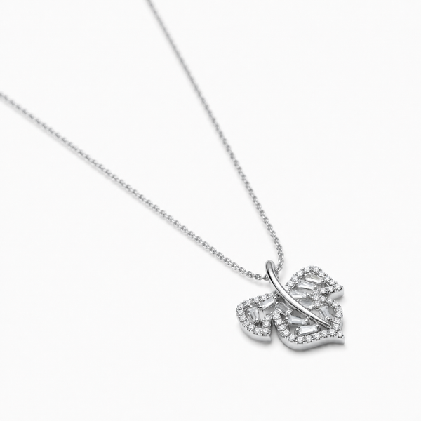 Hazel Pendant – 925 Sterling Silver Leaf Design Pendant (Silver & Rose Gold)