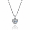 Valentina Pendant – 925 Sterling Silver Heart Halo CZ Pendant for Women