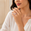 Rhea Ring – 925 Sterling Silver Rosy Marquise Halo Ring