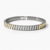 FLOW Bracelet – 925 Sterling Silver Dual-Tone Wave Link Bracelet for Men