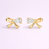 Ribbon Trio Studs – 925 Sterling Silver 3-Pair Gold Stud Earrings Set