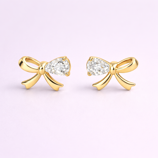 Ribbon Trio Studs – 925 Sterling Silver 3-Pair Gold Stud Earrings Set