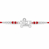 Veera Rakhi – 925 Sterling Silver Name Rakhi with Red Crystal Beads