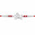 Veera Rakhi – 925 Sterling Silver Name Rakhi with Red Crystal Beads