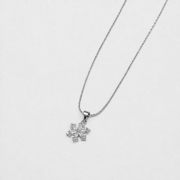 Flora Snow Pendant Set in 925 Sterling Silver