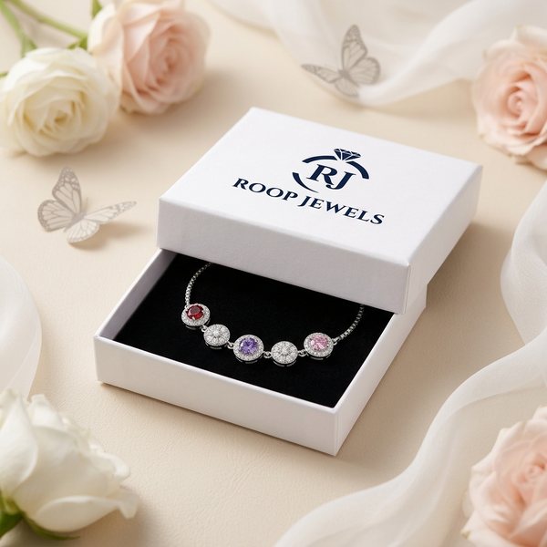 Iris Multicolor Halo Bracelet in 925 Sterling Silver