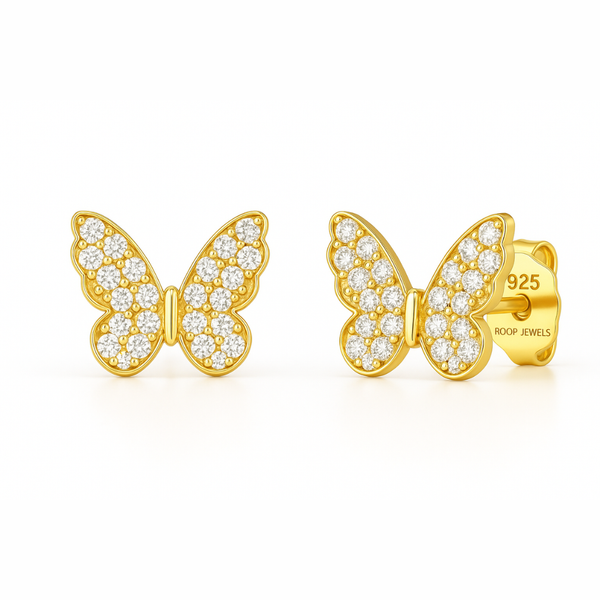 Butterfly Trio Studs – 925 Sterling Silver 3-Pair Earrings Set