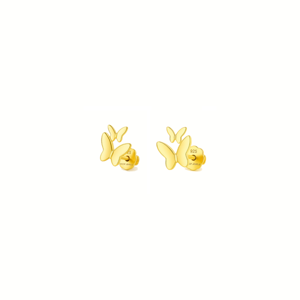 Butterfly Trio Studs – 925 Sterling Silver 3-Pair Earrings Set
