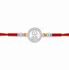 Trishul Rakhi – 925 Sterling Silver Trishul Rakhi with CZ Detailing & Red Thread