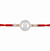 Trishul Rakhi – 925 Sterling Silver Trishul Rakhi with CZ Detailing & Red Thread