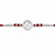 Shubh Swastik Silver Rakhi – 925 Sterling Silver Auspicious Swastik Rakhi with Ruby Red Crystal Beads