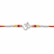 Om Rakhi – 925 Sterling Silver Divine Om Rakhi with Ruby & Golden Crystal Beads