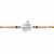 Om Namah Shivay Rakhi – 925 Sterling Silver Spiritual Rakhi with Red & Yellow Beads