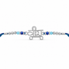 Veera Rakhi – 925 Sterling Silver Name Rakhi with Blue & Sky Blue Beads