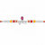 Krishna Rakhi – 925 Sterling Silver Rakhi with Pink Crystal, Red & Yellow Beads