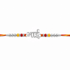 Bhai Rakhi – 925 Sterling Silver Rakhi with Red & Yellow Beads