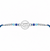 Ram Rakhi – 925 Sterling Silver Ram Symbol Rakhi with Sapphire Blue & Sky Blue Crystal Beads
