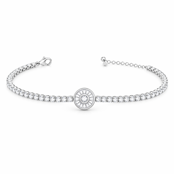 Orbit Halo Bracelet in 925 Sterling Silver