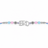 Bro Rakhi – 925 Sterling Silver Letter Rakhi with Pastel Blue & Pink Beads