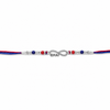 Bhai Rakhi – 925 Sterling Silver Infinity Rakhi with Red & Blue Beads