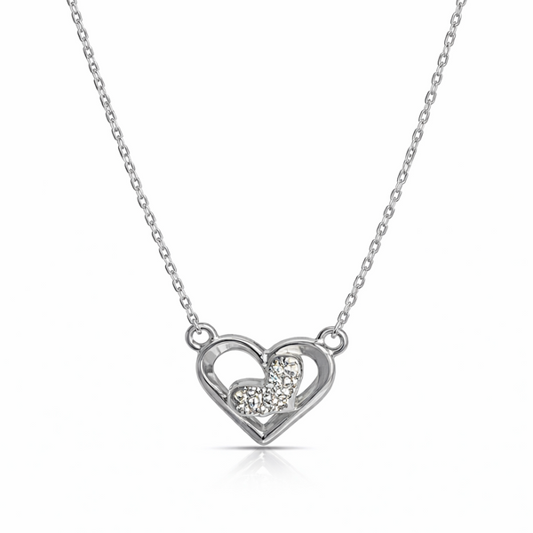 Cara Pendant – 925 Sterling Silver Double Heart Necklace