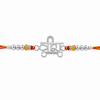 Veera Rakhi – 925 Sterling Silver Name Rakhi with Red & Yellow Beads