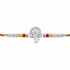 Bal Ganesha Silver Rakhi – 925 Sterling Silver Ganesha Rakhi with Ruby Red & Yellow Crystal Beads