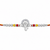 Bal Ganesha Silver Rakhi – 925 Sterling Silver Ganesha Rakhi with Ruby Red & Yellow Crystal Beads