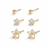Pankhudi Trio Studs – 925 Sterling Silver 3-Pair Gold Stud Earrings Set