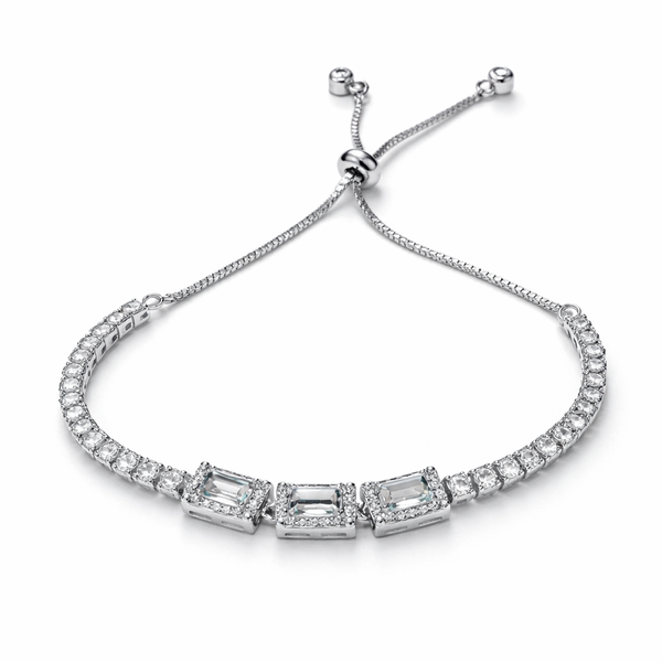 Shine Line Baguette Tennis Bracelet in 925 Sterling Silver