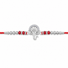 Bal Ganesha Silver Rakhi – 925 Sterling Silver Ganesha Rakhi with Ruby Red Crystal Beads
