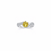 Sia Ring – 925 Sterling Silver Sunshine Yellow Solitaire Accent Ring