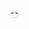 Rhea Ring – 925 Sterling Silver Rosy Marquise Halo Ring