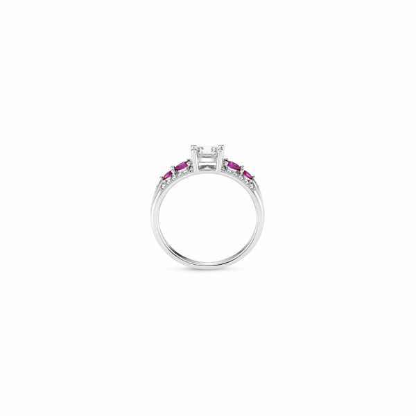 Rhea Ring – 925 Sterling Silver Rosy Marquise Halo Ring