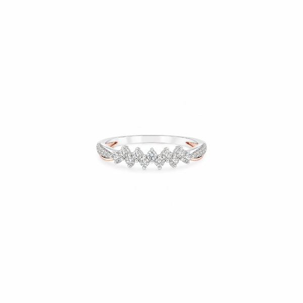 Siya Ring – 925 Sterling Silver Floral Band with CZ Stones
