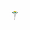 Ira Ring – 925 Sterling Silver Yellow & Emerald Halo Ring