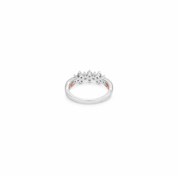 Siya Ring – 925 Sterling Silver Floral Band with CZ Stones