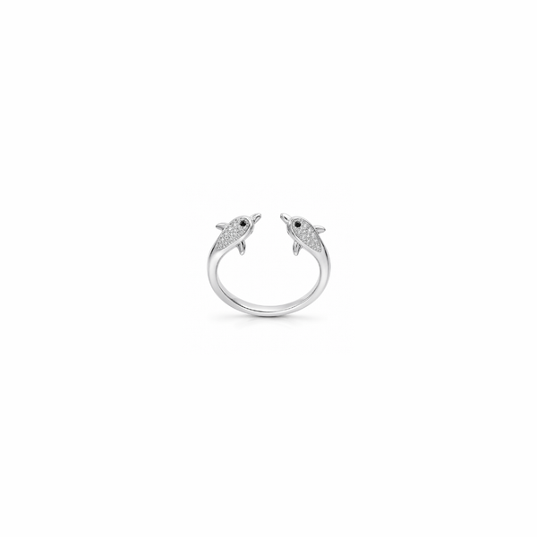 Jiya Ring – 925 Sterling Silver Twin Fish Adjustable Ring