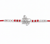 Om Namah Shivay Rakhi – 925 Sterling Silver Spiritual Rakhi with Crystal Beads