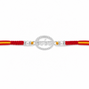 Radhe Radhe Rakhi – 925 Sterling Silver Divine Radhe Radhe Rakhi with Crystal Halo