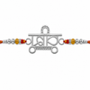 Veera Rakhi – 925 Sterling Silver Name Rakhi with Red & Yellow Beads