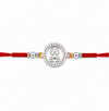 Trishul Rakhi – 925 Sterling Silver Trishul Rakhi with CZ Detailing & Red Thread