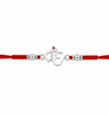 Om Rakhi – 925 Sterling Silver Divine Om Rakhi with Ruby Stone