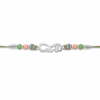 Bro Infinity Rakhi – 925 Sterling Silver Infinity Rakhi with Pastel Green & Peach Beads