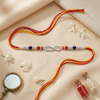 Bhai Rakhi – 925 Sterling Silver Infinity Rakhi with Red & Blue Beads