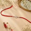 Ram Rakhi – 925 Sterling Silver Ram Symbol Rakhi with CZ Halo