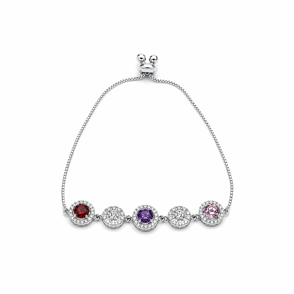 Iris Multicolor Halo Bracelet in 925 Sterling Silver