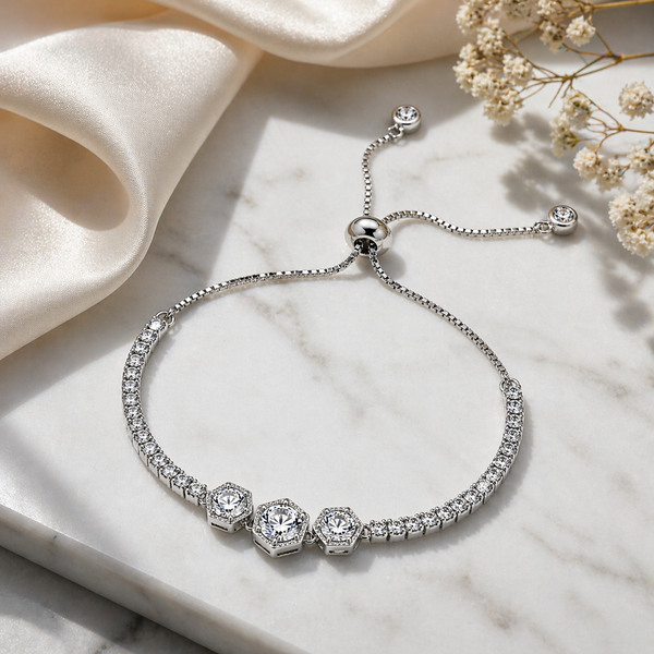 Hexa Sparkle Bracelet in 925 Sterling Silver