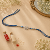 Ram Rakhi – 925 Sterling Silver Ram Symbol Rakhi with Sapphire Blue & Sky Blue Crystal Beads